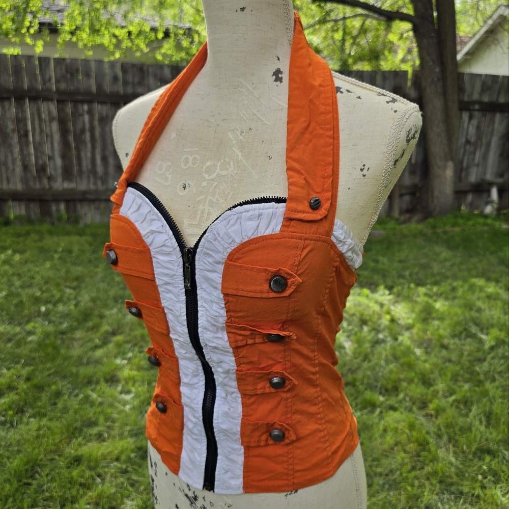 🧡 Oh Yes! Designer Creamsicle Halter Top